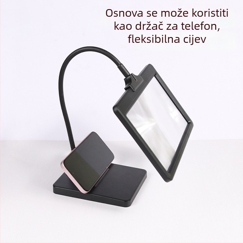 Držač za telefon i povećalo, Fresnelovo povećalo za stolno korištenje s odvojivom ručnom lupom, višefunkcionalno, model F8910T
