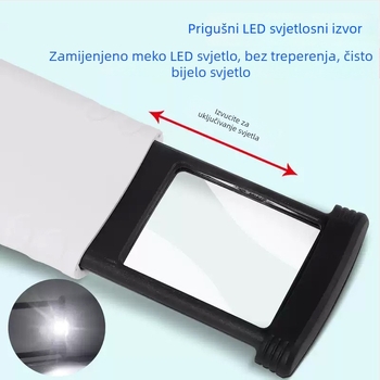 Lupa za čitanje s LED svjetlom, ručna, izvlačiva prijenosna konstrukcija (Nije uvezeno; Druga tržišta; Dozvoljene privatne marke)