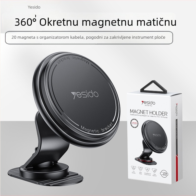Yesido Držač za telefon u automobilu - Plastični, Prilagodljiv, Licencirana privatna marka