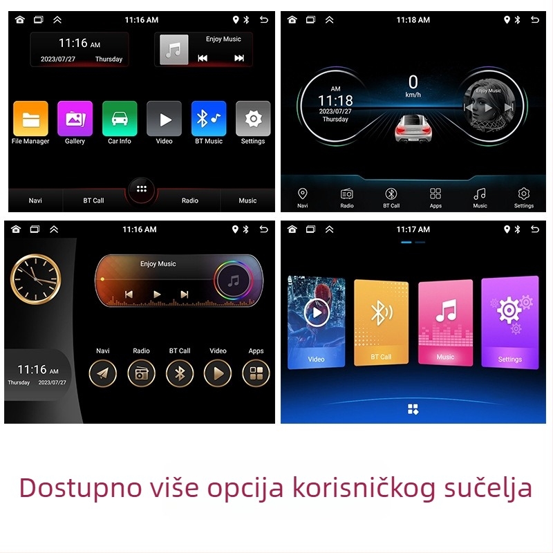 Android auto all-in-one GPS navigacijski uređaj s MP5, Bluetoothom i kamerom za vožnju unazad