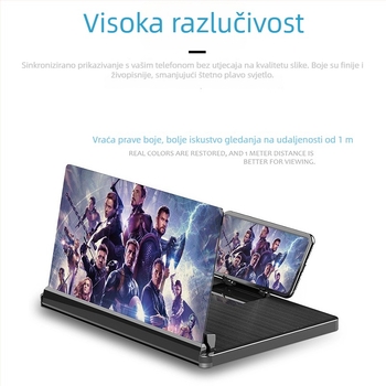 Držač za povećivač zaslona telefona, Model F12, Opća kompatibilnost, Desktop upotreba, Materijal ABS, Podrška prilagodbi