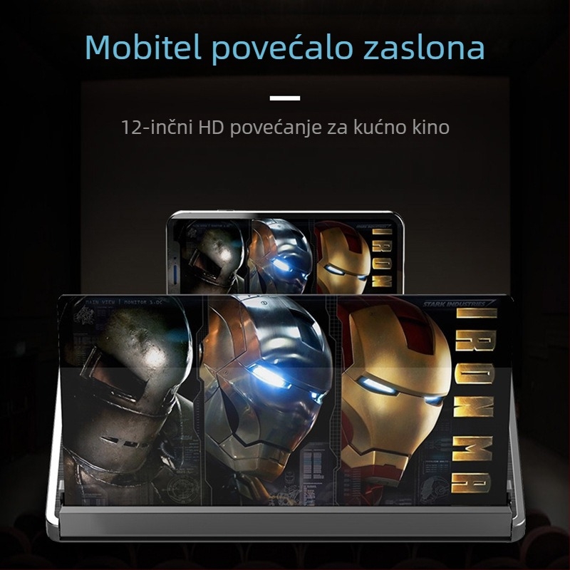 Držač za povećivač zaslona telefona, Model F12, Opća kompatibilnost, Desktop upotreba, Materijal ABS, Podrška prilagodbi
