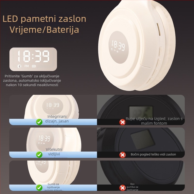 POERDON Bluetooth slušalice za sveučilišni ispit iz engleskog jezika (razine 2, 4 i 6) - posebne slušalice za slušanje, dugotrajna baterija, Bluetooth 5.4, stereo, niska latencija