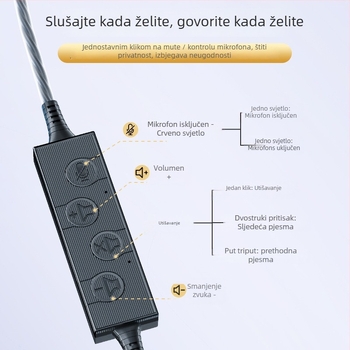08pro USB žični headset za korisničku podršku s redukcijom buke, mikrofon, uho držač, za stolno računalo