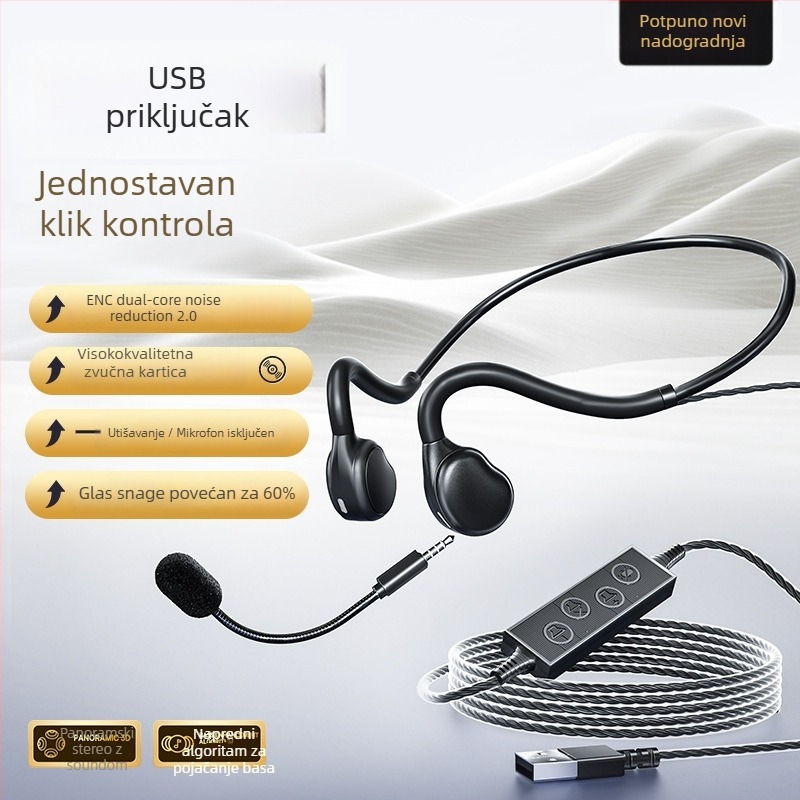 08pro USB žični headset za korisničku podršku s redukcijom buke, mikrofon, uho držač, za stolno računalo