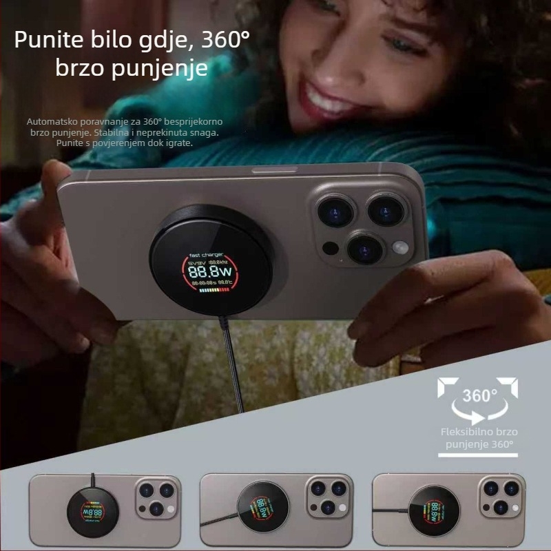 C50 Bežični punjač s digitalnim zaslonom — magnetno punjenje, PD brzo punjenje, 15W max