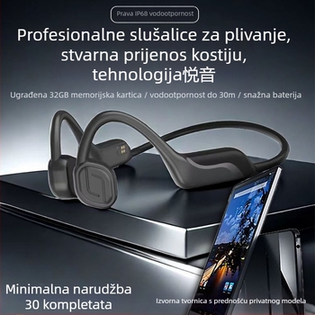 Bluetooth bežične slušalice s koštanom vodljivosti (Bluetooth 5.4 • IP68 vodootporne • domet 15 m • trajanje baterije > 8 h • podržavaju istodobnu vezu s dva uređaja)