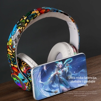Mu yin Dječje bežične Bluetooth slušalice s redukcijom buke, domet 10 m, Bluetooth 5.4, stereo, trajanje baterije 8+ sati
