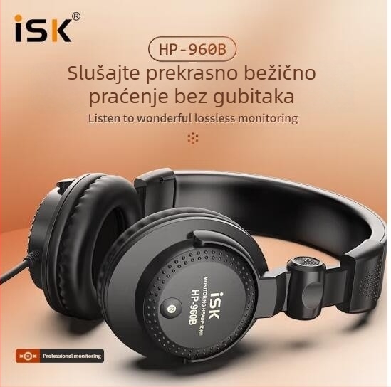 Slušalice za nadgledanje na glavi, žične, kabel duljine 3 m, priključak 3,5/6,3 mm, raspon frekvencija 40 Hz–20 kHz, distorzija 0,5%