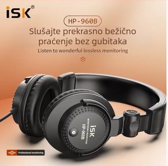 Slušalice za nadgledanje na glavi, žične, kabel duljine 3 m, priključak 3,5/6,3 mm, raspon frekvencija 40 Hz–20 kHz, distorzija 0,5%