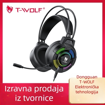 T-WOLF H140 žični gaming headset s mikrofonom, 3,5 mm priključak, 290 g