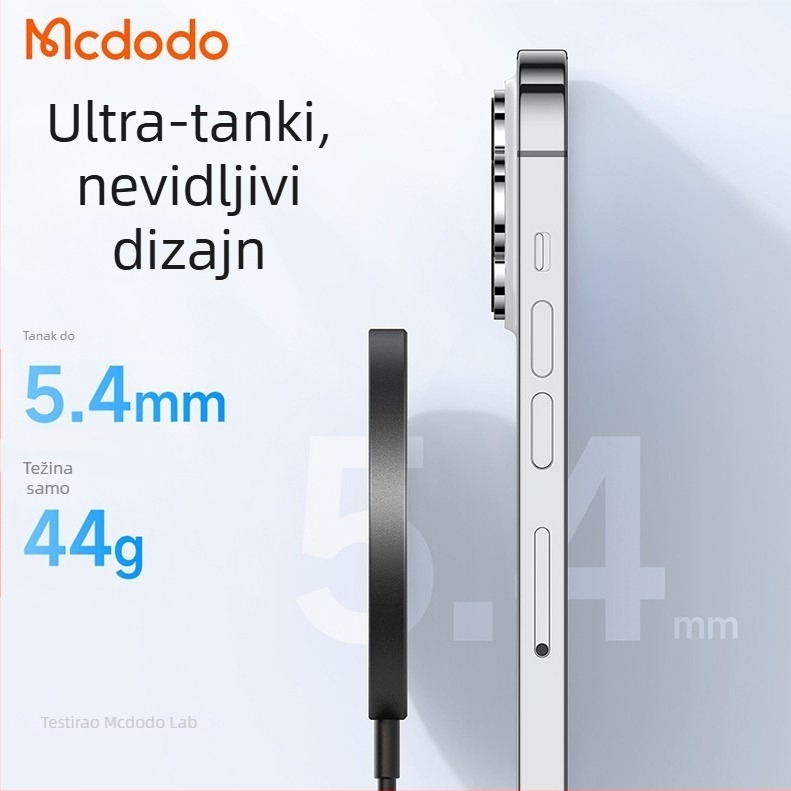 MCDODO magnetsko bežično punjač MagSafe — max 15W, PD brzo punjenje, kompatibilan s MagSafe, načini izlaza 15W/10W/7.5W/5W