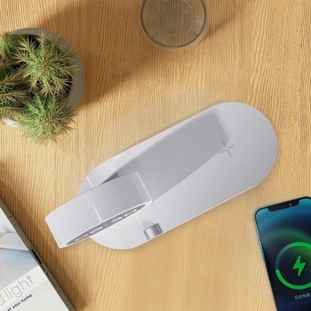 Noćni stol s bežičnim punjenjem, noćna svjetiljka, budilica i digitalni zaslon, 15W brzo punjenje QC3.0