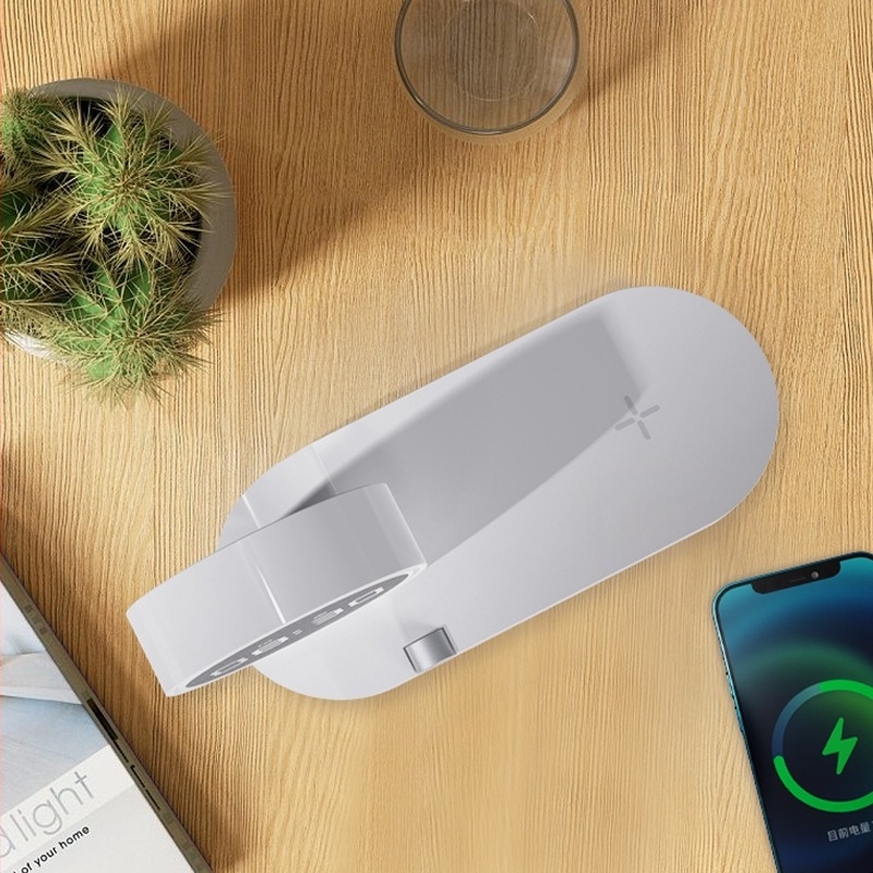 Noćni stol s bežičnim punjenjem, noćna svjetiljka, budilica i digitalni zaslon, 15W brzo punjenje QC3.0