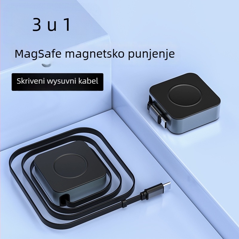 Dianyi magnetski kabel za brzo punjenje Apple Watch s teleskopskim kabelom – PD, 2A, 60W
