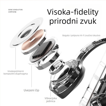 K69 Bluetooth headset za vrat – Koncept koštane vodljivosti, bilateralni stereo zvuk, Bluetooth 5.0, doseg 10 m, trajanje baterije 4–8 h