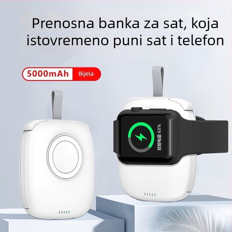 Apple Watch magnetski bežični punjač Power Bank 5000mAh, 12W, QC2.0, 5V Direktno punjenje