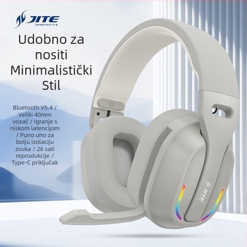 Bežične RGB gaming slušalice s mikrofonom, baterija 400mAh, 26 sati radnog vremena, USB-C punjenje