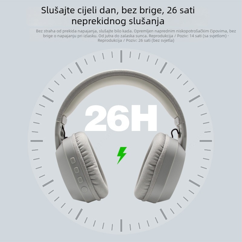 Bežične RGB gaming slušalice s mikrofonom, baterija 400mAh, 26 sati radnog vremena, USB-C punjenje