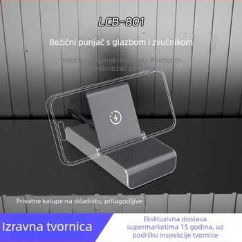 Prilagodljiva Bežična Power Banka s Bluetooth Zvučnikom, 3-u-1 PD Brzo Punjenje, Držač za Telefon, USB Sučelje, Li-Po Baterija, 2,5 A