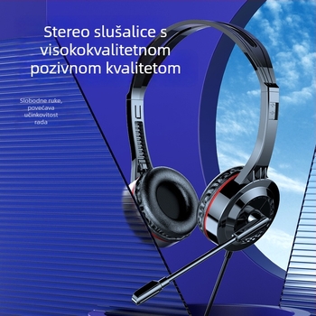 Žični slušalice s mikrofonom SH10 za komunikacijsku opremu, na glavi, 3,5 mm utor (Frekvencija: 100–10000 Hz; Impedancija: 32 Ω; Duljina kabla: 2 m)