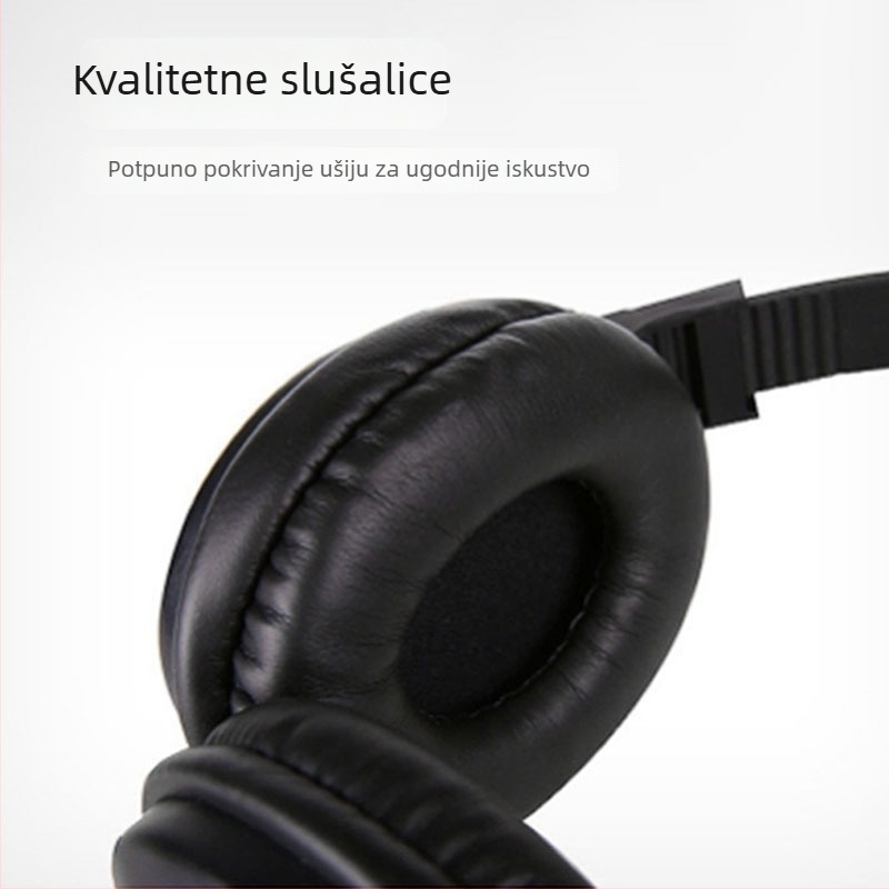 Žične slušalice s mikrofonom za PC – 3,5 mm priključak, 32 Ω impedancija, frekvencijski raspon 38–40 Hz, kabel 1,5 m