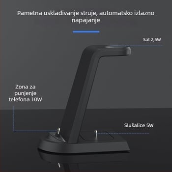 15W brzo punjenje, 3-u-1 uspravni bežični punjač za iPhone