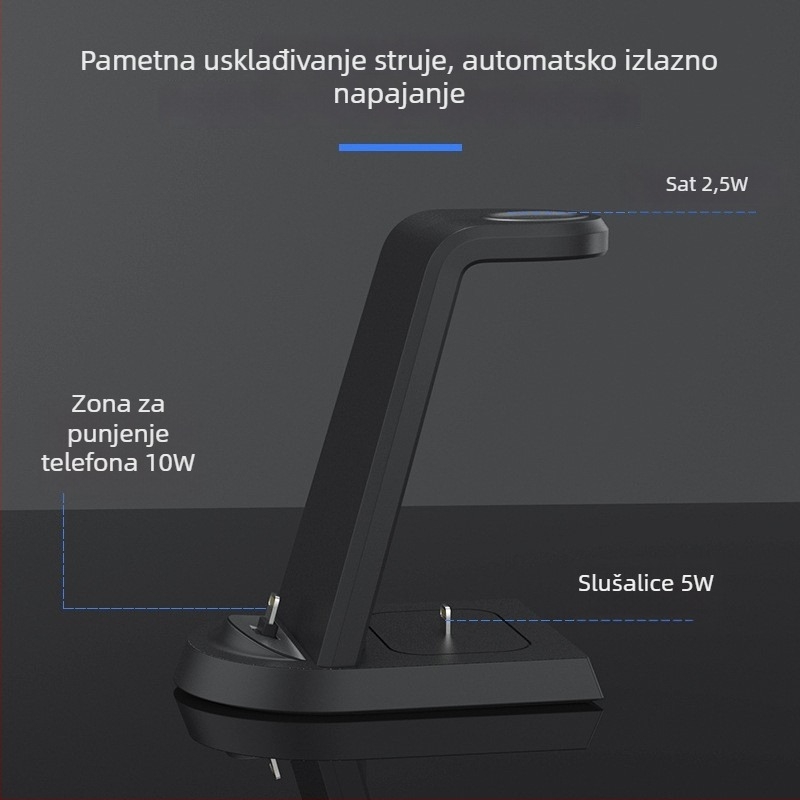 15W brzo punjenje, 3-u-1 uspravni bežični punjač za iPhone