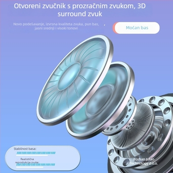 Sportske slušalice s zračnom vodljivošću, stražnje postavljanje oko vrata, bežične Bluetooth slušalice (Huawei čip, trajanje baterije 0–4 h, vodootporne, Bluetooth 1.1)