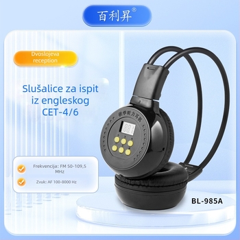 Bežične slušalice za CET-4/6 slušanje, FM podešavanje 50–109,5MHz, 3,5 mm priključak, model BL-985T
