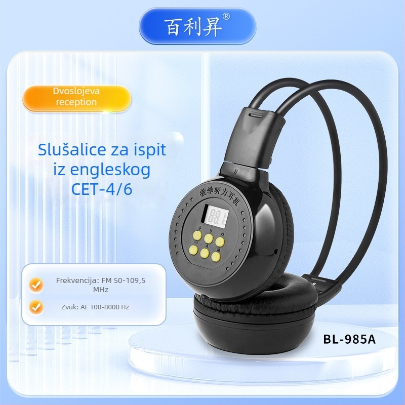 Bežične slušalice za CET-4/6 slušanje, FM podešavanje 50–109,5MHz, 3,5 mm priključak, model BL-985T
