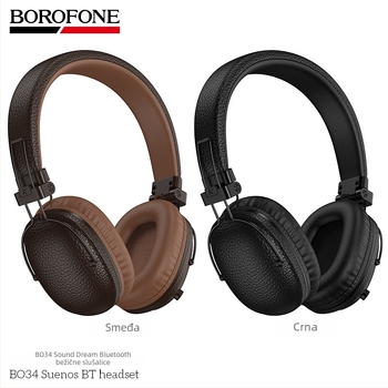 Borofone Bo34 Bluetooth slušalice | Bežične stereo slušalice | Bluetooth 5.4 | Raspon 10 m | Trajanje baterije > 8 h