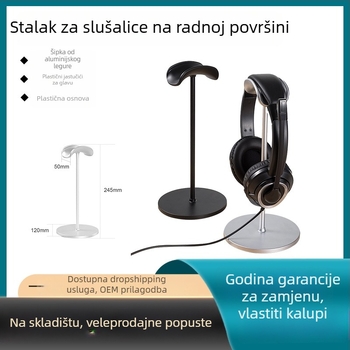 Držač za slušalice od aluminijske legure, stolni nosač s protukliznom površinom, težina 110 g, model 2023