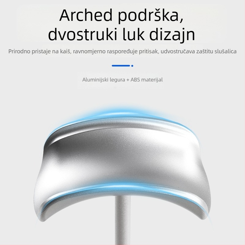 Držač za slušalice od aluminijske legure, stolni nosač s protukliznom površinom, težina 110 g, model 2023