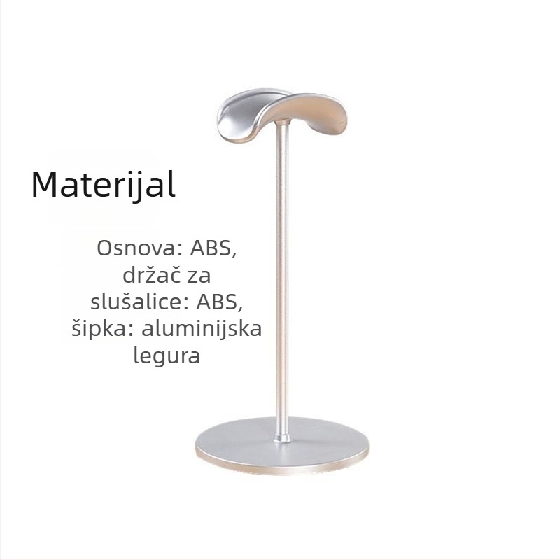 Držač za slušalice od aluminijske legure, stolni nosač s protukliznom površinom, težina 110 g, model 2023