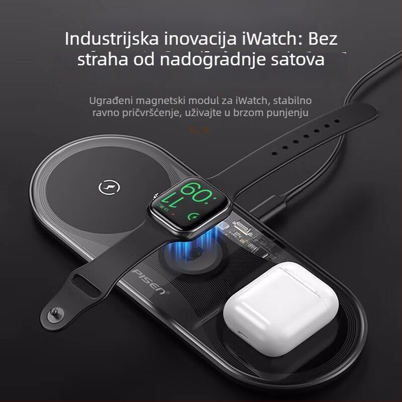 Tri u jednom bežični punjač WX03XY-C40 s PD, 15W, univerzalni punjač za telefon i sat