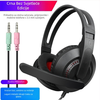 Messide A2 LED gaming slušalice s mikrofonom, žične, preko uha, bas-pojačanje
