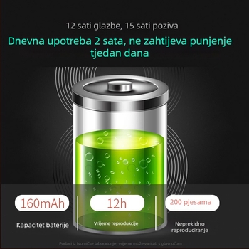 Bežične Bluetooth sportske slušalice s dizajnom visećeg uha, IP68 vodootpornost, Bluetooth 5.0, domet 15 m, trajanje baterije >8 sati