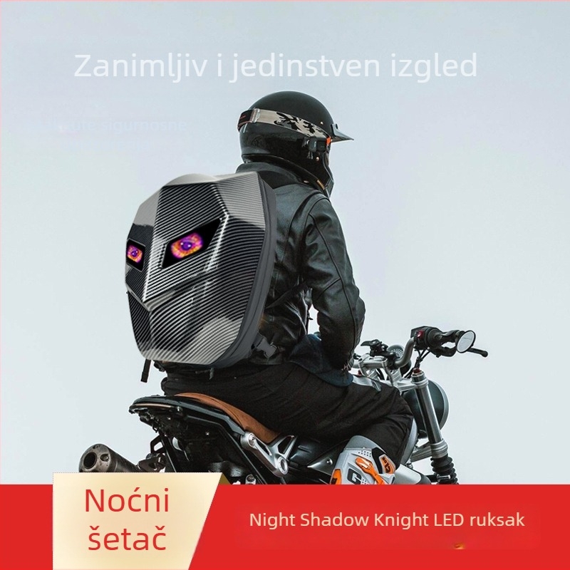 LED ruksak za motociklizam s Bluetoothom, vodootporan tvrdi kućište, ABS+PC materijal