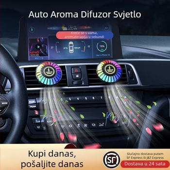Unutarnje ambijentalno svjetlo za automobil s RGB, aromaterapijom, glasovno upravljanim ritmom glazbe, USB napajana spiralna lampica
