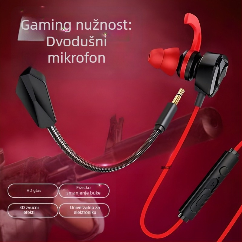 Žičane gaming slušalice s mikrofonom, in-ear, za PC/Desktop/Laptop, 3,5 mm, 20–20000 Hz, 16 Ω