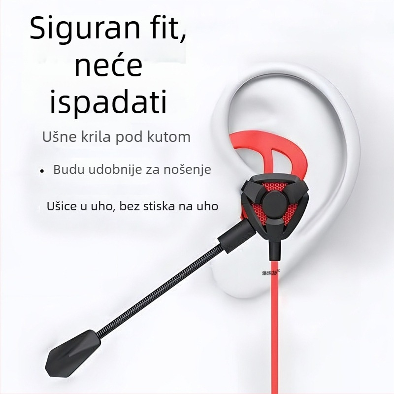 Žičane gaming slušalice s mikrofonom, in-ear, za PC/Desktop/Laptop, 3,5 mm, 20–20000 Hz, 16 Ω