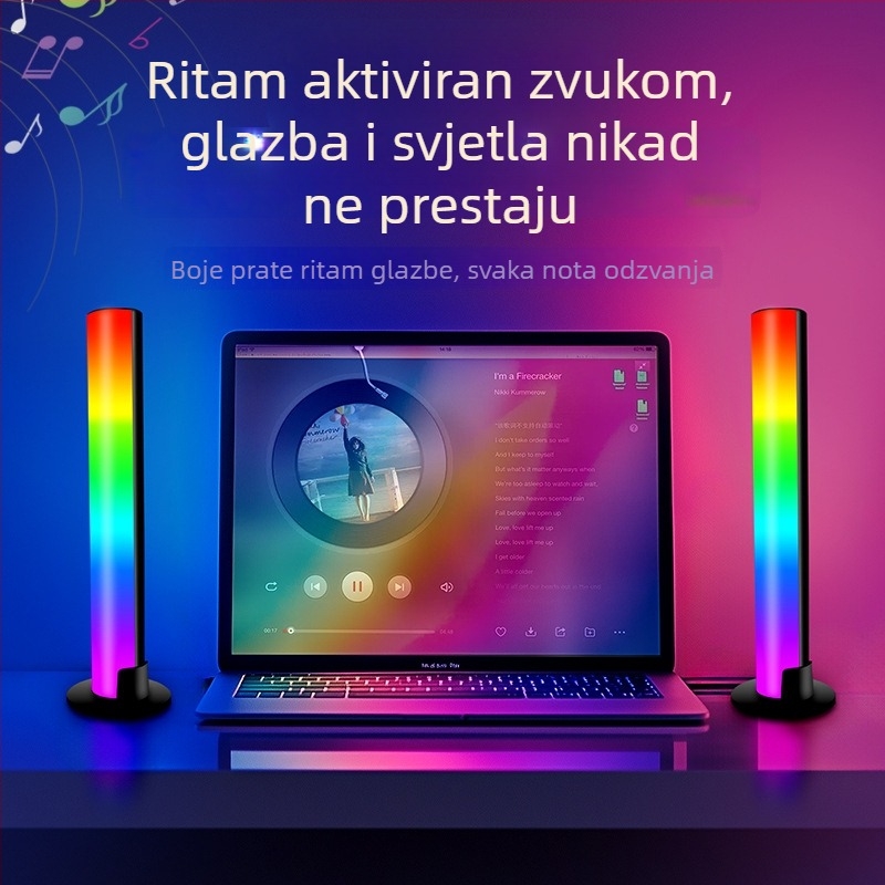 RGB LED ambijentalno svjetlo sa zvukovno aktivacijom za gaming stol