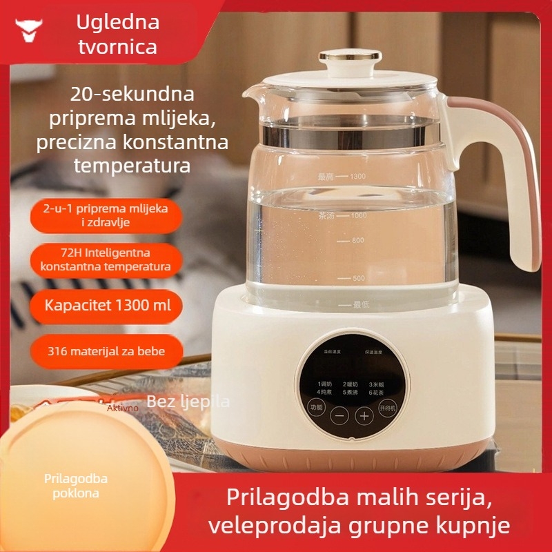 Posuda za zdravlje s staklenim tijelom, kapacitet 1–1,5 L, 500–1000 W, 220 V, dodirno upravljanje
