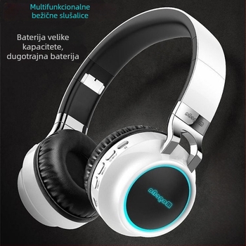 Bežični Bluetooth headset za glavu, stereo dvostrani, sklopivi, Bluetooth 5.0, domet 10 m, trajanje baterije >8 h