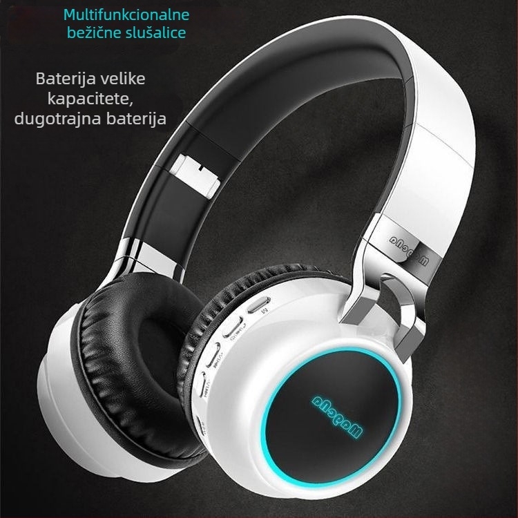 Bežični Bluetooth headset za glavu, stereo dvostrani, sklopivi, Bluetooth 5.0, domet 10 m, trajanje baterije >8 h
