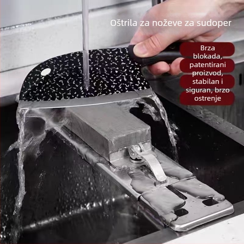 Držač kamena za oštrenje nože, aluminijska legura, podesiv, štedi napor, moderan kuhinjski stalak (lansiranje 2025)