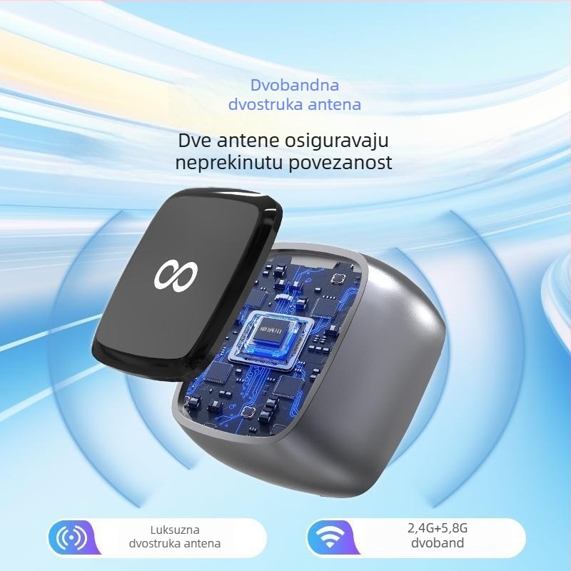 J20 2-u-1 bežični CarPlay adapter za Android Auto i CarPlay, pretvarač s kabelskog na bežični CarPlay, USB-C/USB sučelje, kompatibilan s vozilima s kabelskim CarPlay