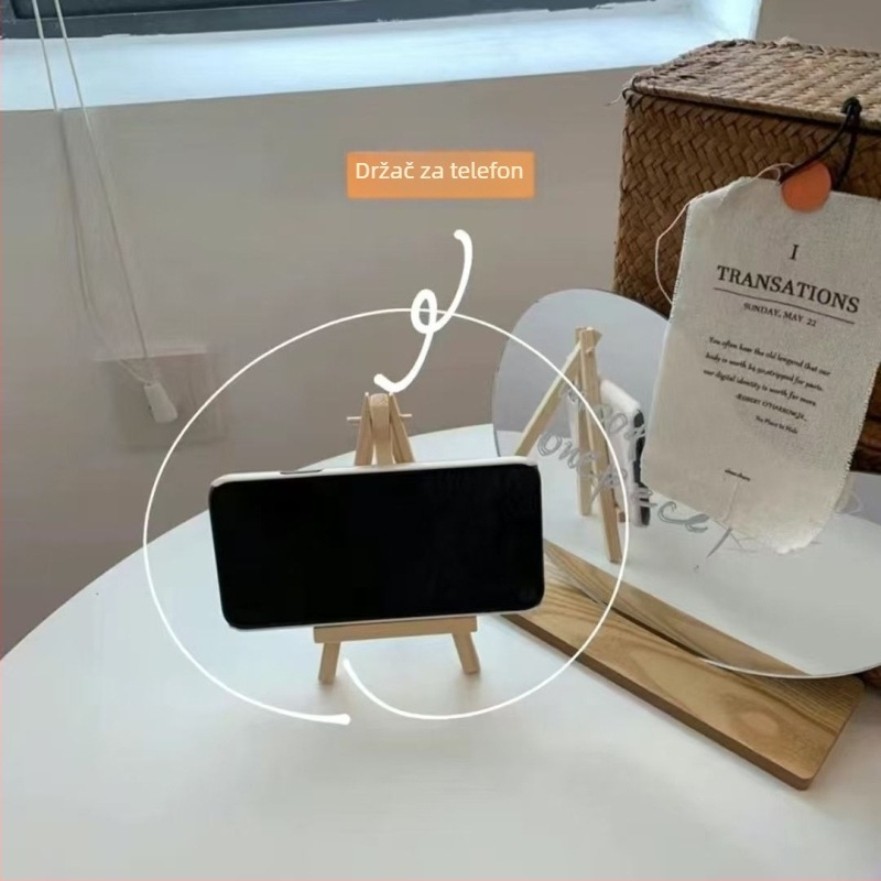 Drveni držač za tablet i telefon za čitanje, trokutastistalak u korejskom stilu, stolna dekoracija