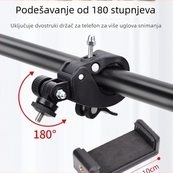 Držač za telefon sa klipom i proširivim klipom te trokutnim cijevi držačem za vanjske snimke; ABS plast + karbon čelik; cyberpunk stil
